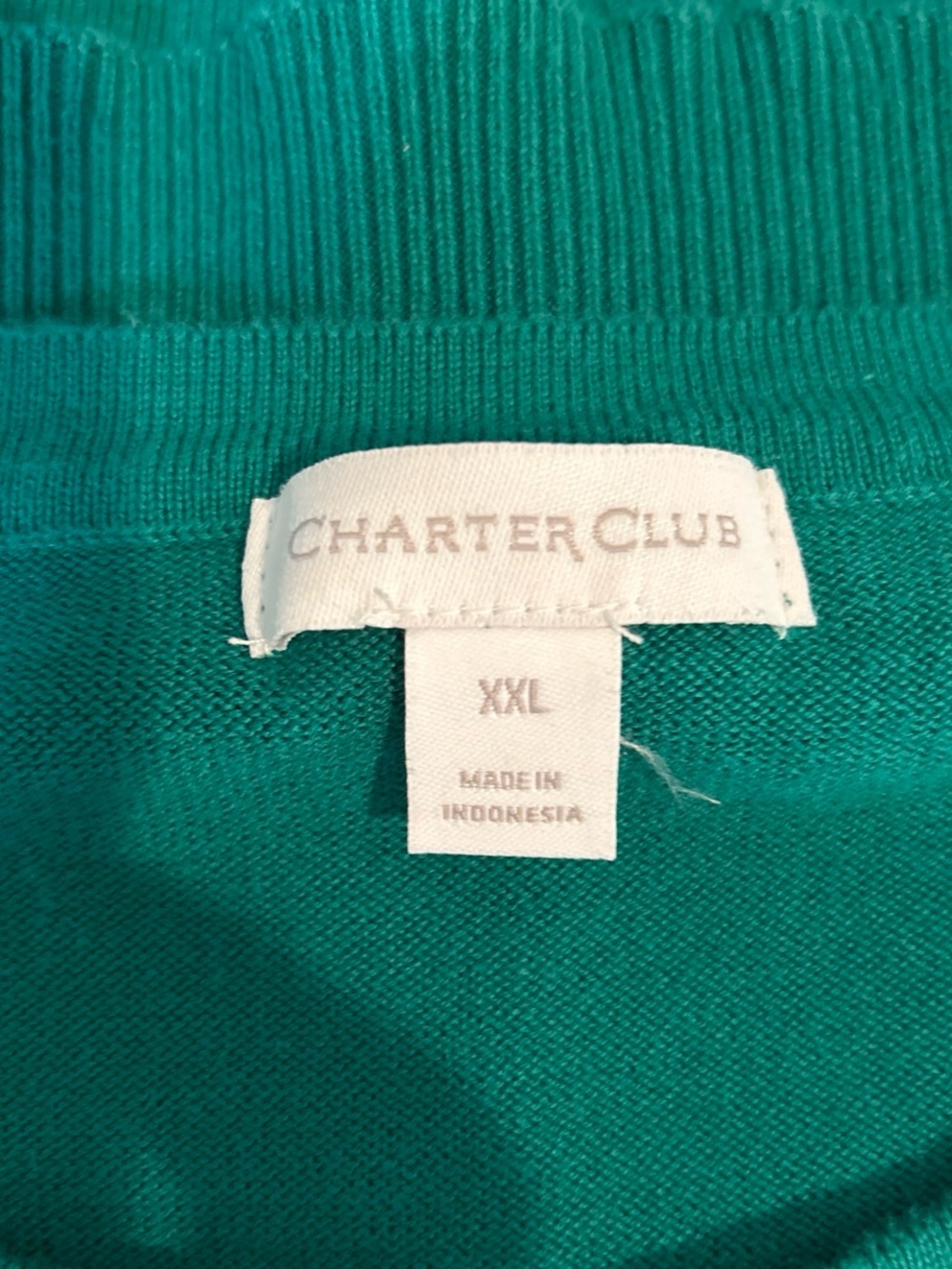 Charter Club Teal Green Button-Front Cardigan with Pink Dog Embroidery - Picture 3 of 7